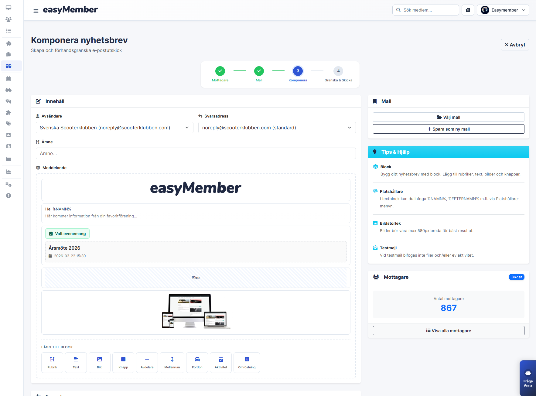 Nyhetsbrev - easyMember